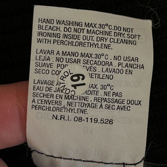 DikTons Barcelona Waterfall Cardigan Sweater Medium Merino Wool Black Cream - Picture 6 of 7